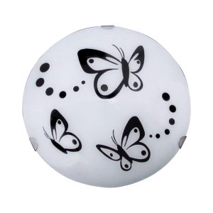 Luminária Plafon Redondo Peq 30cm Borboleta Preto - 1306 PEQ PT