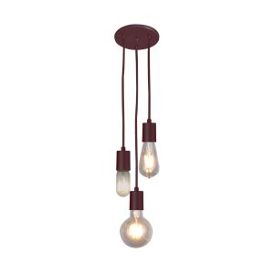 Lustre Pendente Uno C/3 Lamp E27 Marrom - 3118/3 T MAR