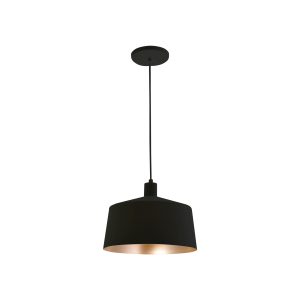 Lustre Pendente Malta Cuba 1 Lamp E27 Preto /gold - 3138 PT/GLD