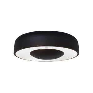 Luminária Plafon Round Luz Indireta Med 40cm 2 Lamp E27 Preto - 1107 MED PT