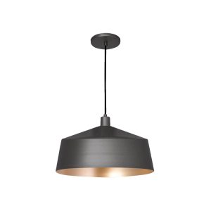 Lustre Pendente Malta Cuba Gde 1 Lamp E27 Grafite/gold - 3139 GRF/GLD