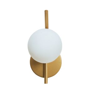 Luminária de Parede Arandela Jabuticaba bola de Vidro Orbe Dourada - 6004/AR GLD