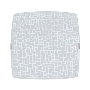 Luminária Plafon Quadrado Peq Craquelet Branco - 1319 PEQ BR