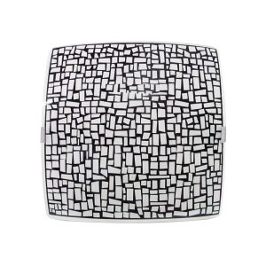 Luminária Plafon Quadrado Gde Craquelet Preto - 1319 GDE PT