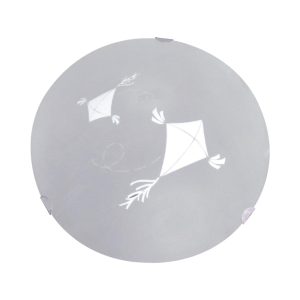 Luminária Plafon Redondo Mini 25cm 25cm Pipas Branco - 1304 MINI BR