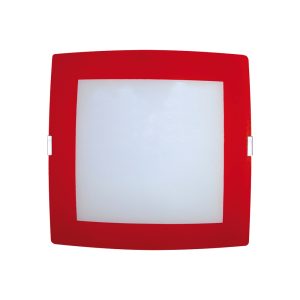 Luminária Plafon Quadrado Gde Borda Vermelho - 1814 GDE VM