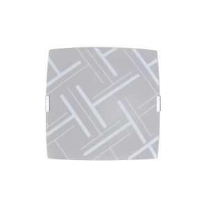 Luminária Plafon Quadrado Med Traços Branco - 1815 MED BR