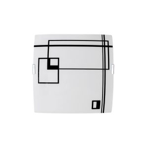 Luminária Plafon Quadrado Med Prisma Preto - 1816 MED PT