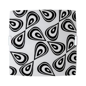 Luminária Plafon Quadrado Med Gota Preto - 1818 MED PT