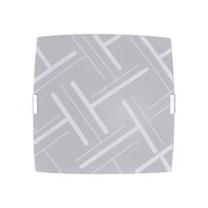 Luminária Plafon Quadrado Gde Traços Branco - 1815 GDE BR