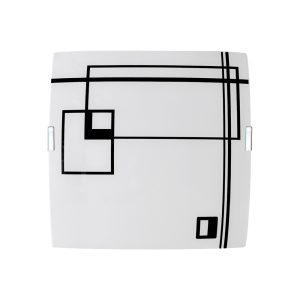 Luminária Plafon Quadrado Gde Prisma Preto - 1816 GDE PT