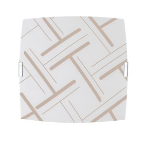 Luminária Plafon Quadrado Med Traços Camurça - 1815 MED CAM