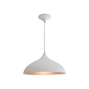 Lustre Pendente Vick 1 Lamp E27 Branco/gold - 3119 BR/GLD
