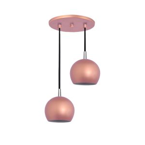 Lustre Pendente Bali 2 Lamp E27 Rosê - 3104/2 E RSE