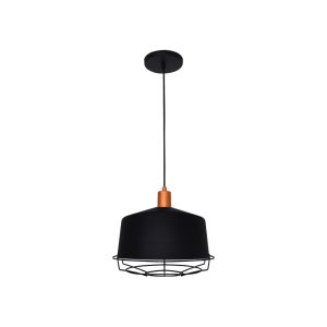 Lustre Pendente Detroit Med 1 Lamp E27 Preto/cobre - 3158 PT/CB