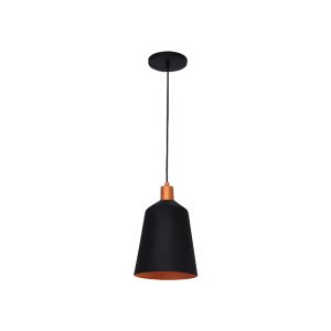 Lustre Pendente Malta Cone 1 Lamp E27 Preto/cobre - 3137 PT/CB