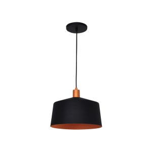 Lustre Pendente Malta Cuba 1 Lamp E27 Preto/cobre - 3138 PT/CB