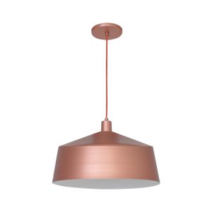 Lustre Pendente Malta Cuba Gde 1 Lamp E27 Rosê - 3139 RSE