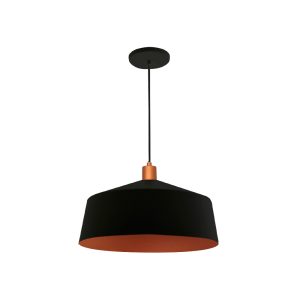 Lustre Pendente Malta Cuba Gde 1 Lamp E27 Preto/cobre - 3139 PT/CB