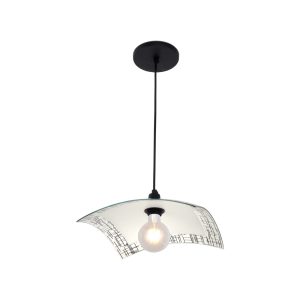 Lustre Pendente Vitro Quadrado 28cm Textura Preto - 1234 MED PT