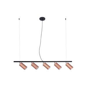 Lustre Pendente Trilho 05 Lamp E27 Par20 Pt /rosê - 6005 PT/RSE