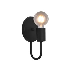 Luminária De Parede Arandela Uno Haste Curva E27 Preto - 3118/AR PT