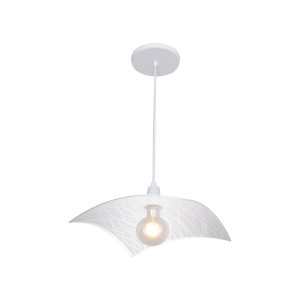 Lustre Pendente Vitro Quadrado 28cm Aramado Branco - 1237 MED BR