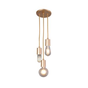 Lustre Pendente Uno C/3 Lamp E27 Gold - 3118/3 T GLD