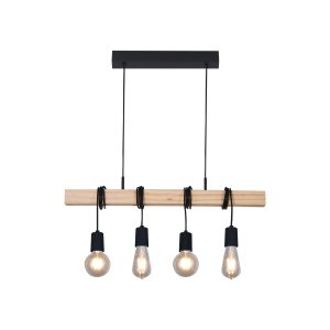 Lustre Pendente Versatto Pinus 04 Lamp E27 Preto - 6006/4 PT