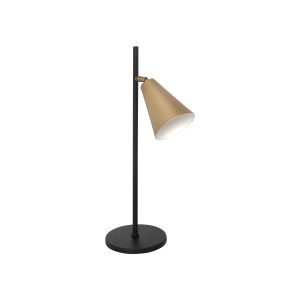 Luminaria De Mesa Cone Belga 1lamp E27 Pt/gold - 3107 LUM PT/GLD