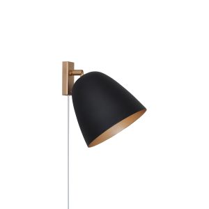 Luminária De Parede Arandela Luna 1lamp E27 Preto/gold - 3125/AR PT/GLD