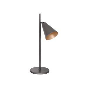 Luminaria De Mesa Cone Belga 1lamp E27 Grafite/gold - 3107 LUM GRF/GLD