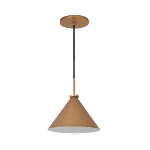 Lustre Pendente Cone Belga Peq 01 Lamp E27 Branco/gold - 3107 PEQ BR/GLD