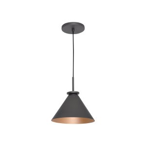 Lustre Pendente Cone Belga Peq 01 Lamp E27 Grafite/gold - 3107 PEQ GRF/GLD