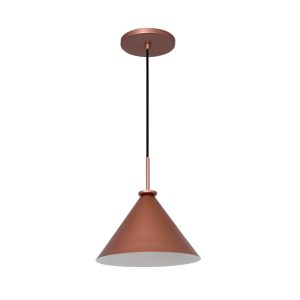 Lustre Pendente Cone Belga Peq 01 Lamp E27 Rosê - 3107 PEQ RSE