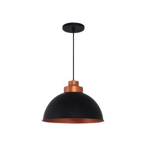 Lustre Pendente Industrial E27 Preto/cobre - 3113 PT/CB
