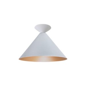 Luminária Plafon Cone Belga 1 Lamp E27 Branco/gold - 3105 GDE BR/GLD