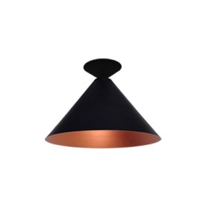 Luminária Plafon Cone Belga 1 Lamp E27 Preto/cobre - 3105 GDE PT/CB