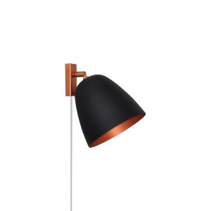 Luminária De Parede Arandela Luna 1lamp E27 Preto/cobre - 3125/AR PT/CB
