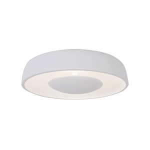Luminária Plafon Round Luz Indireta Med 40cm 2 Lamp E27 Branco - 1107 MED BR