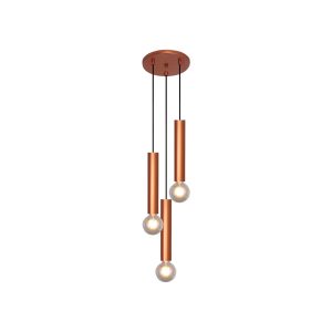 Lustre Pendente Slim Med 3 Lamp E27 Cobre - 3111/3 MED CB