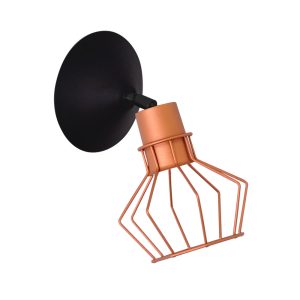 Luminária De Parede Arandela Aramado Mini Diamante Preto/cobre - 3007/AR PT/CB