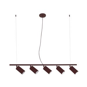 Lustre Pendente Trilho 05 Lamp E27 Par20 Marrom - 6005 MAR