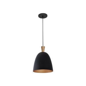 Lustre Pendente Luna Media 1 Lamp E27 Preto/gold - 3136 PT/GLD