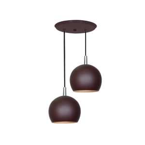 Lustre Pendente Bali 2 Lamp E27 Marrom/gold - 3104/2 E MAR/GLD