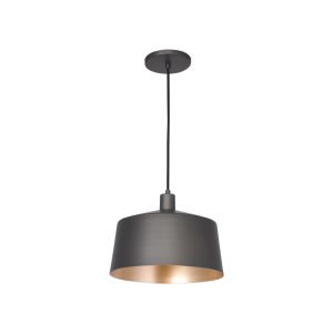 Lustre Pendente Malta Cuba 1 Lamp E27 Grafite/gold - 3138 GRF/GLD