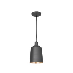 Lustre Pendente Malta Cone 1 Lamp E27 Grafite/gold - 3137 GRF/GLD