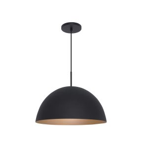 Lustre Pendente Madri 37cm 1lamp E27 Preto/gold - 3110 MED PT/GLD