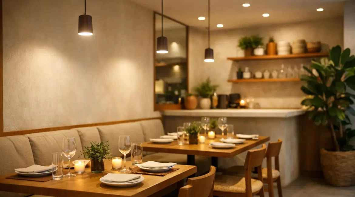Como iluminar um restaurante pequeno