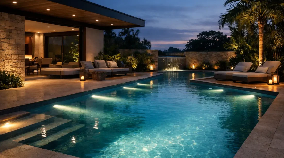 Iluminação para piscinas com segurança e conforto